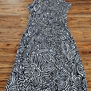 Banana Republic Monochrome Abstract Midi Dress